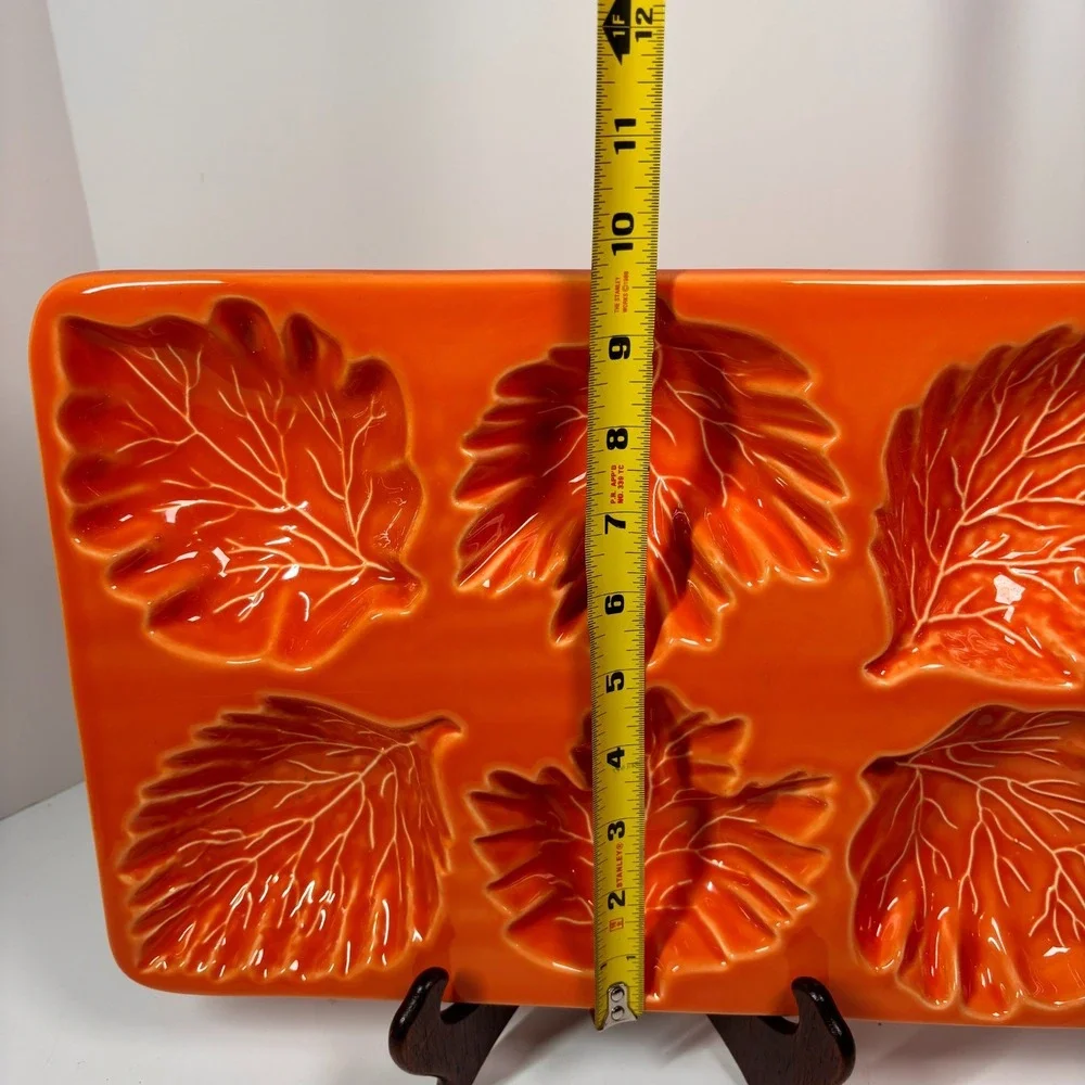 Farval Fall Leaves Leaf Serving Server Tray Candy Snack Nut Jello Mold 9